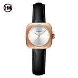 Elegant Minimalist Rose Gold Plated Elliptic Women's Watches,  Square Japanese Movement Casual Fashion Wristwatches