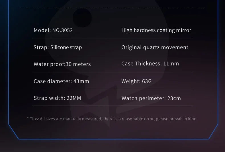 PLAYBOY Luxury Brand Casual Waterproof Quartz Silicone Strap Sports Elegant High-end Wrist Watch for Men