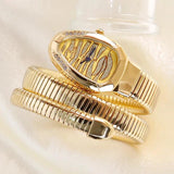 New Top Creative Design Pattern Dial  Snake Shape Quartz Ladies Watches - Fashion Unique Strap Waterproof Wristwatch