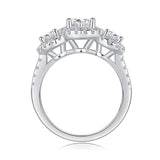 3EX VVS1 D Colour Sparkling Round Cut 1CT Real Moissanite Diamonds Engagement Rings - 925 Sterling Silver Jewellery