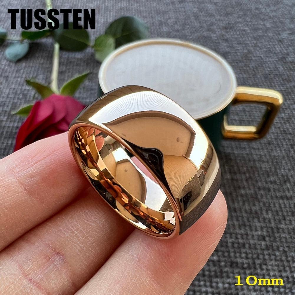 New Arrival 10MM Domed PolishedWhite Tungsten Men's Comfort Fit Fashion Wedding Engagement Rings - The Jewellery Supermarket