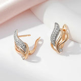 Attractive Full Paved Shiny 14K Rolled Rose Gold AAA Zircon Diamonds Drop Earrings - Luxury Party Fine Jewellery