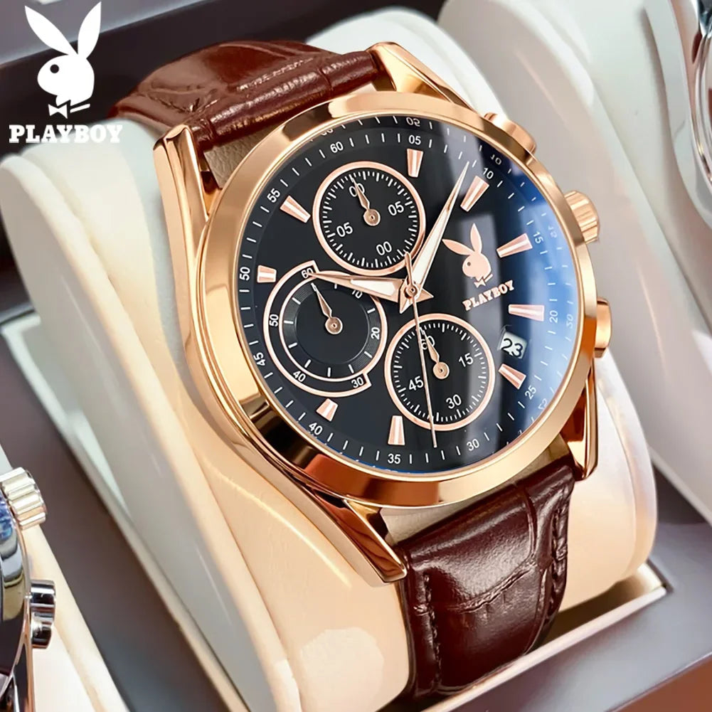 Super Casual Fashion Top Brand Stainless Steel Waterproof Multifunction Quartz Original Business Men's Wrist Watches