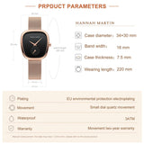 Fashionable Minimalist Style Elegant Ladie's Quartz Wristwatch Wine Barrel Rose Gold or Black Oval Women's Watches