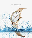 Elegant Luxury Brand Fashion Rosegold Colour Stainless Steel Mesh Strap Japanese Quartz Movement Ladies Watches