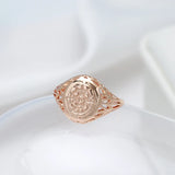 New Arrival 14K Rolled Rose Gold Fashion Glossy Unique Pattern Round Rings Ethnic Bride Wedding Jewellery