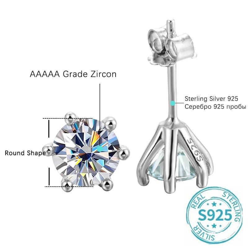 New 1ct Moissanite with GRA s925 Sterling Sliver Plated 18k White Gold Stud Earring for Women Fine Jewellery - The Jewellery Supermarket