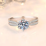 1/2/3ct Moissanite D VVS1 Lab Diamond 925 Sterling Silver Engagement Wedding for Women Rings with GRA Fine Jewellery