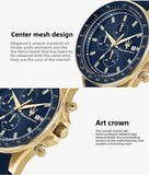 Amazing Gold Maserati Men's Watch Sports Leisure Luxury Europe and America Large Dial Black Silicone StrWatch.