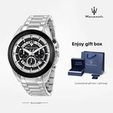 Original Maserati Men's Watch Fashion Leisure Explorer Series Steel Strap Large Dial European and American watches