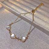 Crystal Charm Bracelets for Women - Gold Colour Beaded Chain Double Layered Adjustable Bracelets Jewellery - The Jewellery Supermarket
