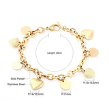 Fashion Star Heart Charm Layered Bracelets For Women -  Stainless Steel Paperclip Cuban Link Chain Jewellery - The Jewellery Supermarket