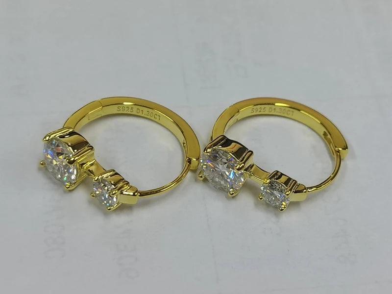 Stunning Luxury D Colour 1 Carat Moissanite Diamonds Earrings - Silver Hoop Earrings For Women Fine Jewellery - The Jewellery Supermarket