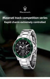 Maserati Original Green Water Ghost Trend Sports Watch Europe and America Style Authentic Quartz Wristwatch