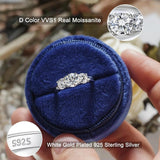 Amazing 3 Stones Sparkling 2/4 Carat Moissanite Diamonds Rings Silver Wedding Engagement Jewellery With Certificate