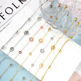 Elegant White Shell Charm Bracelet For Women - Hollow Flower Chain Stainless Steel Luxury Jewellery  - The Jewellery Supermarket