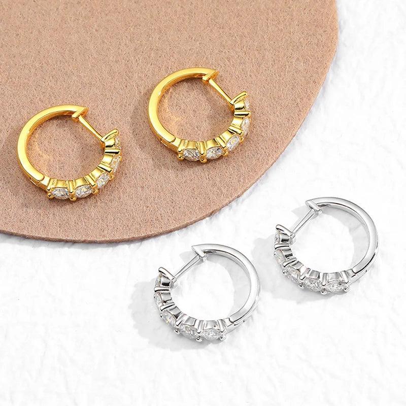 Stunning 18KGP 3cttw D Colour Moissanite Diamonds Hoop Earrings for Women - Sparkling Silver Fine Jewellery - The Jewellery Supermarket