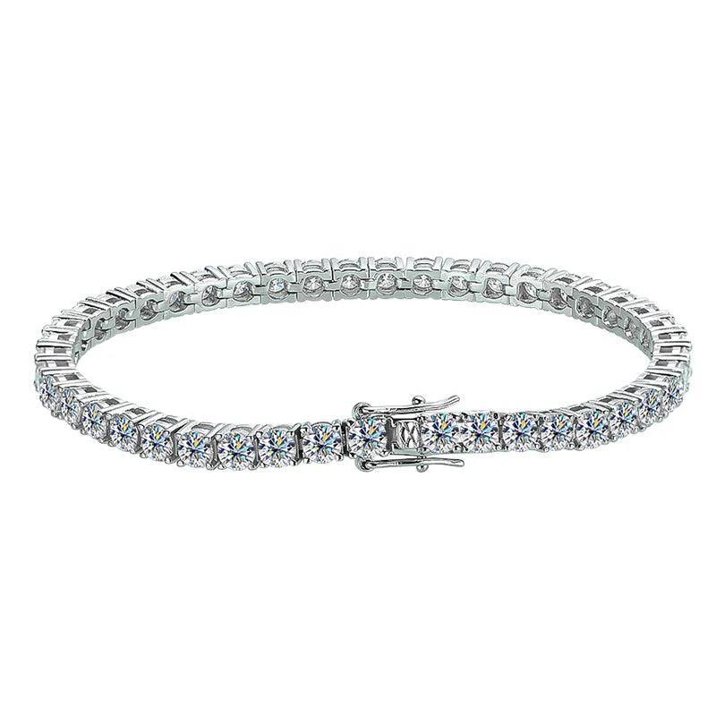 Sparkling 0.1ct 3mm D VVS1 Moissanite Diamonds Bracelet with GRA -  Sterling Silver Wedding Party Fine Jewellery - The Jewellery Supermarket
