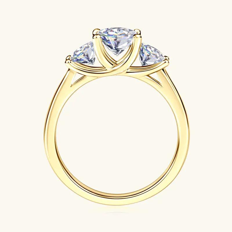 Amazing Round Cut Three Stone D Colour VVS1 Moissanite Engagement Wedding Rings - Sterling Silver Fine Jewellery