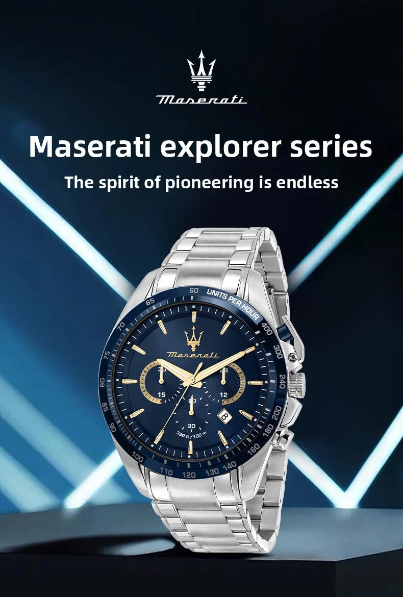 Original Maserati Watch Luxury Fashion Trend Explorer Big Dial Sports european and American Watches - Ideal Present