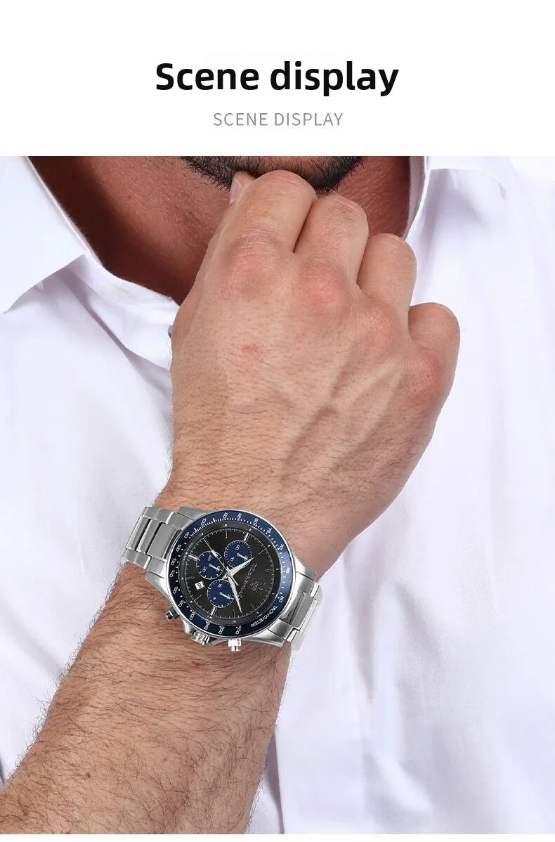 Original Luxury Maserati Men's Watch SFIDA Challenge Series Luxury Business Trendy Black Gold Steel Belt Watch