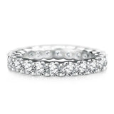 Dazzling 3MM D Color Moissanite Diamonds 18K White Gold Plate Eternity Wedding Engagement Rings for Women - The Jewellery Supermarket