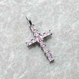 Brand New Pendant Cross with Pink AAA Zircon Crystals Jewelry 925 Sterling Silver Romantic Christian Gift For Women - The Jewellery Supermarket