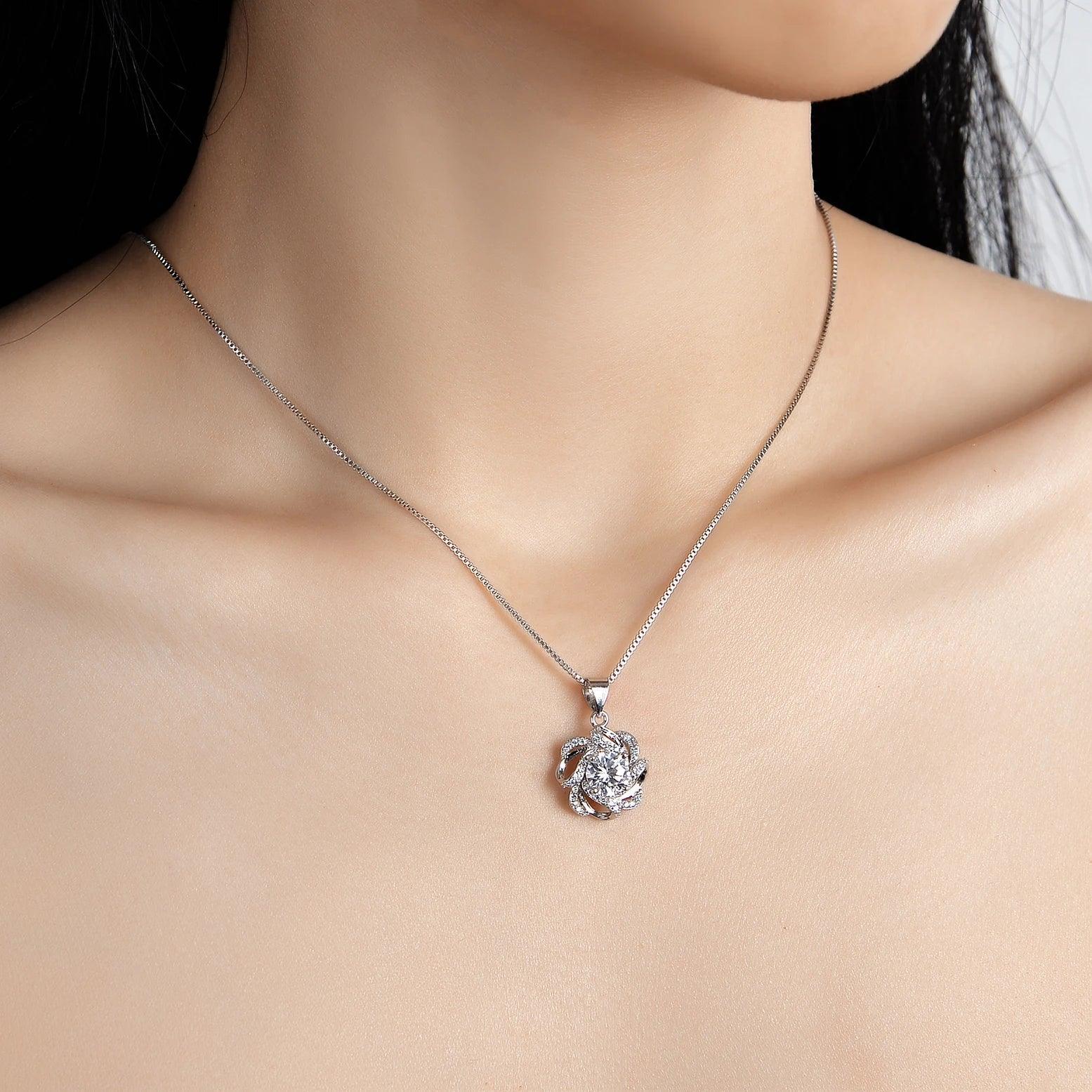 Sparkling Gra Certified Three-piece 1.0 Carat Moissanite Diamonds ring pendant necklace earrings Fine Jewellery Set - The Jewellery Supermarket