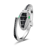 Luxury Snake Design Women's Quartz Bracelet Wrist Watches - Fashion Rhinestone Encrusted New Style Gift