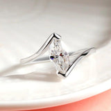 GRA Certified 5x10mm Marquise Cut Moissanite Diamond Solitaire Rings, 925 Sterling Silver Wedding Fine Jewellery