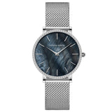Elegant Luxury Women Watch Quartz Movement Shell Dial Rhinestone Stainless Steel Fashion Waterproof Wristwatches