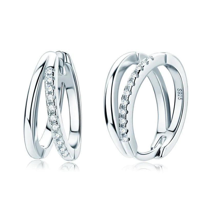 Striking Genuine ♥︎ High Quality Moissanite Diamonds ♥︎ Double Hoop Earrings for Women - Fine Jewellery - The Jewellery Supermarket