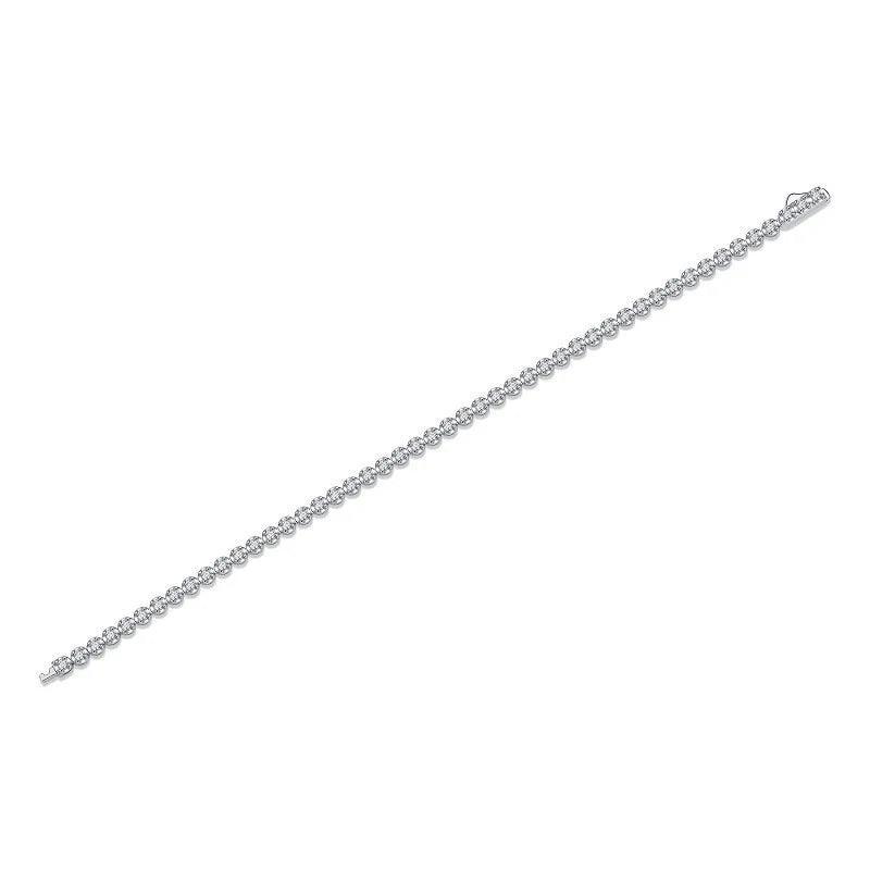 Sparkling Full 0.03ct D Colour Moissanite Diamonds Tennis Bracelet for Women, Fine Jewellery Diamond Link Bracelets - The Jewellery Supermarket