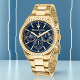 Original Maserati Blue Gold Men's Luxury Gold Fashion Trend Dial European and American Business watch