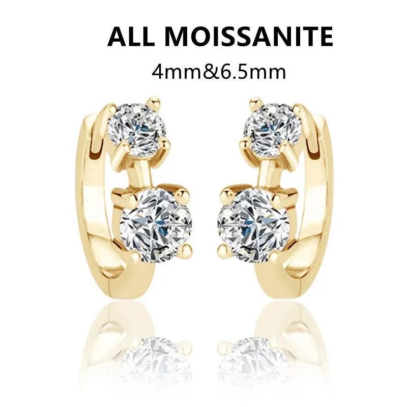 Stunning Luxury D Colour 1 Carat Moissanite Diamonds Earrings - Silver Hoop Earrings For Women Fine Jewellery - The Jewellery Supermarket