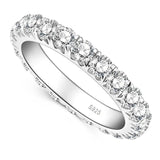 Luxury 3mm 0.1CT 5mm 0.5CT Moissanite Diamonds Eternity Rings - Silver Wedding Engagement Fine Jewellery - The Jewellery Supermarket