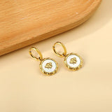 Stainless Steel Geometric White Shell Heart Round Square Shape Bee Moon Crown Hoop Earrings For Women, Girls - The Jewellery Supermarket