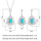 Luxury 8*12mm Paraiba Tourmaline Pendant Necklace Drop Earrings for Women - Charming Fine Jewellery Set - The Jewellery Supermarket