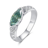 Angel's Eye Design 1CT 5*10MM VVS1 Moissanite Diamond Ring For Women Sterling Silver Engagement Wedding Jewellery