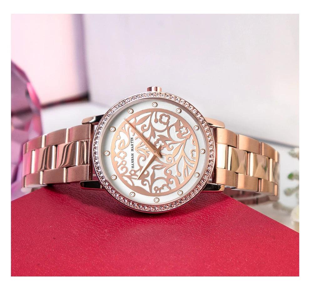 Elegant Top Layer Cowhide or Stainless Steel Strap Luxury Watch Quartz Movement 3ATM Waterproof Ladies Watches