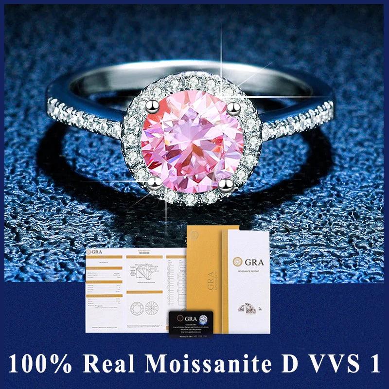 Awesome 100% Real Moissanite Ring  D Colour VVS1 Adjustable Size S925 Silver GRA Certificate Wedding Rings for Women