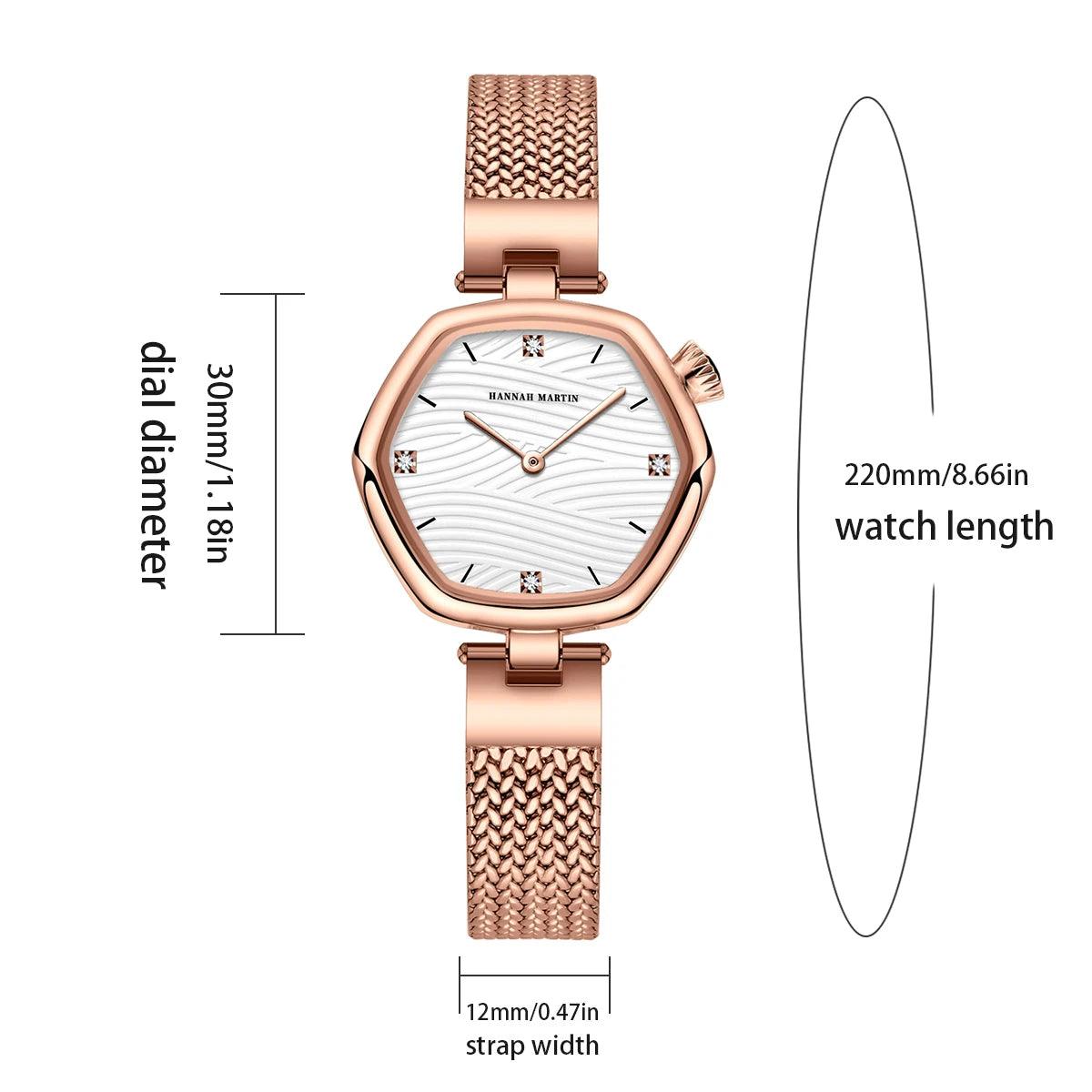 Luxury Elegant Brand Original Quartz Ladie's Watch Fashion Geometric Stainless Steel Mesh Belt Sports Watches