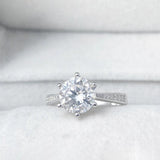 Marvelous 0.5ct 1ct 2ct Moissanite Diamond Solitaire Engagement Rings - Sterling Silver Jewellery with Certificate