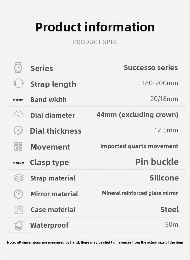 Maserati Luxury Watch Men's Sports Racing Success Series Fashion Multifunction Waterproof Silicone Strap Quartz Watch