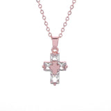 Luxury Delicate Gold Colour Shining AAA Zircon Crystals Cross Pendant Necklace - Religious Amulet Jewellery - The Jewellery Supermarket