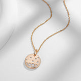 Fashion Coin Rolled Rose Gold of 14-Karat Purity Necklace with AAA Zircon Diamonds -  Latest Addition Jewellery