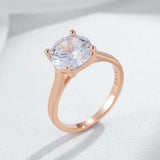 Luxury New Shiny Big AAA Zircon Crystal Rings For Women - Fashion 14K Filled Rose Gold Daily Fine Jewellery