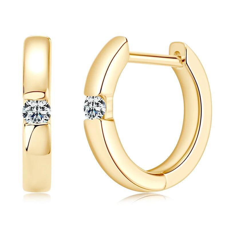 New Design 14KGP Moissanite Diamonds Hoop Earrings 2.0mm VVS1 Fine Jewellery - Silver Earrings for Women Men - The Jewellery Supermarket