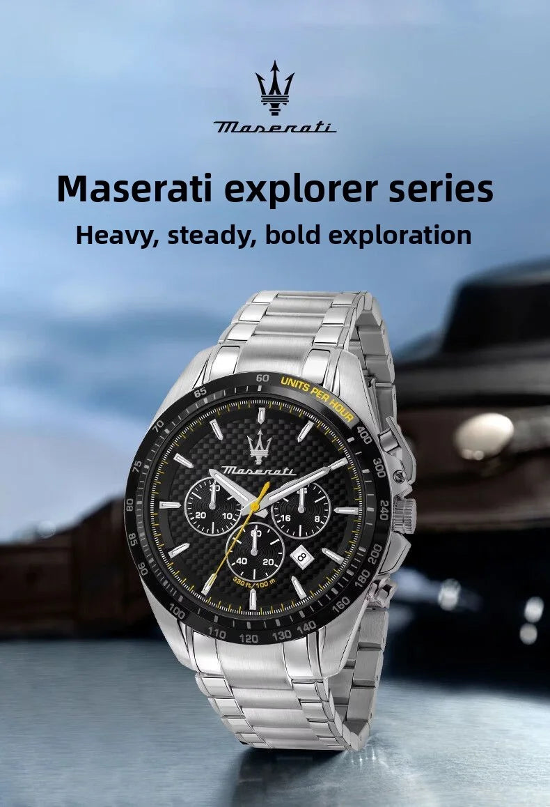 Original Maserati Watch Luxury Fashion Trend Explorer Big Dial Sports european and American Watches - Ideal Present