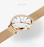Elegant Luxury Brand Fashion Rosegold Colour Stainless Steel Mesh Strap Japanese Quartz Movement Ladies Watches
